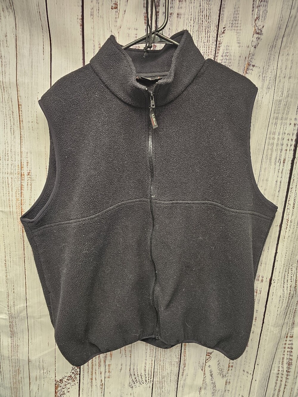 L.L. Bean Outdoors Men's Size XL Regular Black Fleece Full-Zip Vest Coat